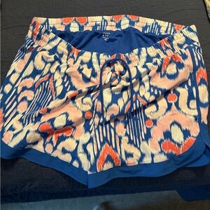 Crown & Ivy Blue and Orange Dynamic Athletic Shorts